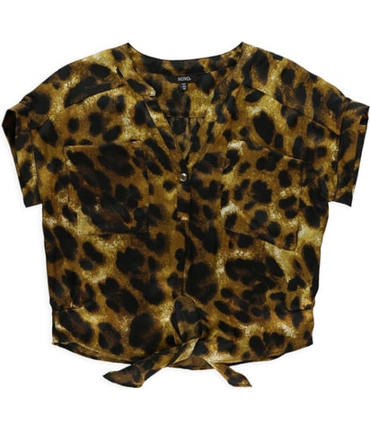 Slouch Leopard Button Down Blouse
