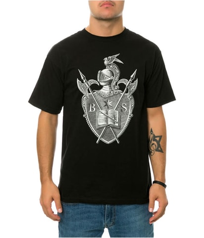 Black Scale the Knighted Crest Graphic T-Shirt
