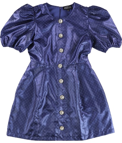Rhinestone Buttons Mini Dress