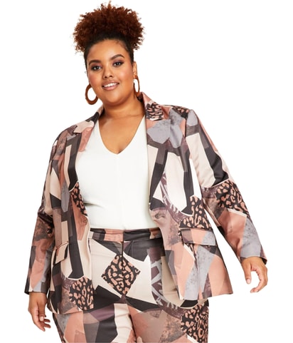 Satin Peak Lapel One Button Blazer Jacket