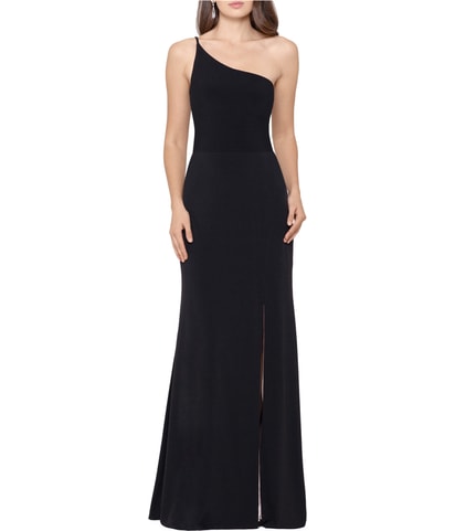 2-Tone Slit One Shoulder Gown Dress