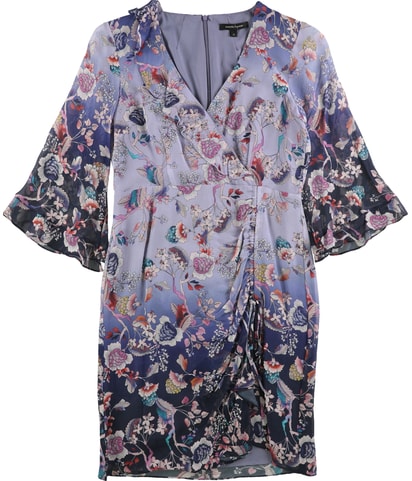 Ombre Kimono Asymmetrical Dress