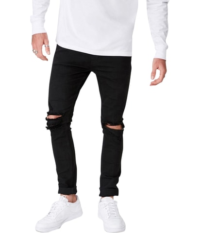 Ripped Tapered Skinny Jeans