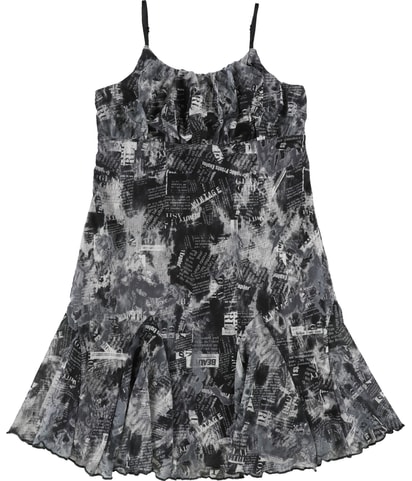 Newspaper Print Mini Dress