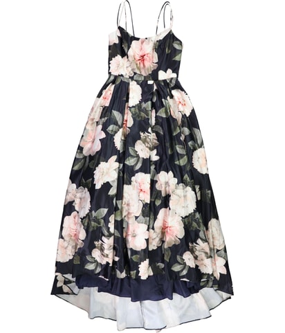 Floral Print High-Low Gown Dress