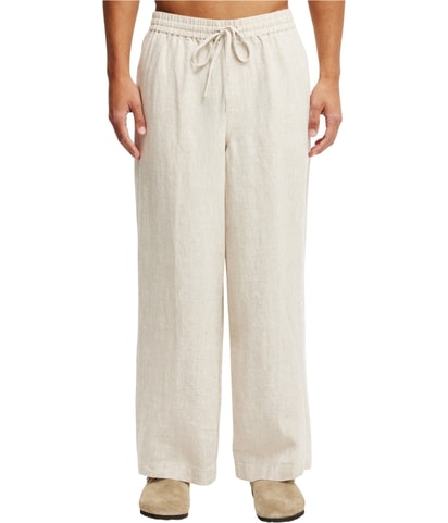 Baggy Fit Linen Wide Leg Relaxed Casual Pants