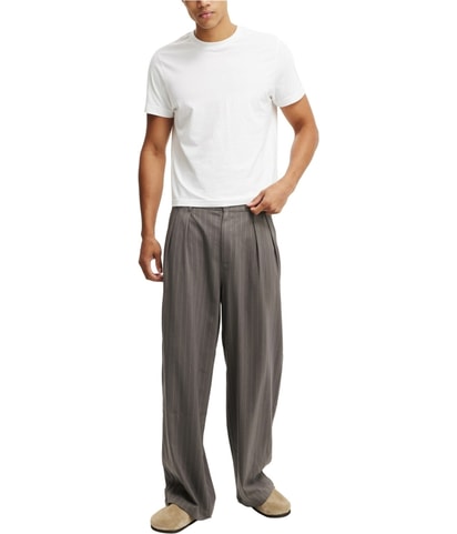 Super Baggy Pleated Pinstripe Wide Leg Loose Slacks Dress Pants