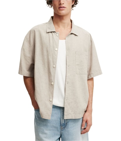 Textured Oatmeal Button Up Shirt
