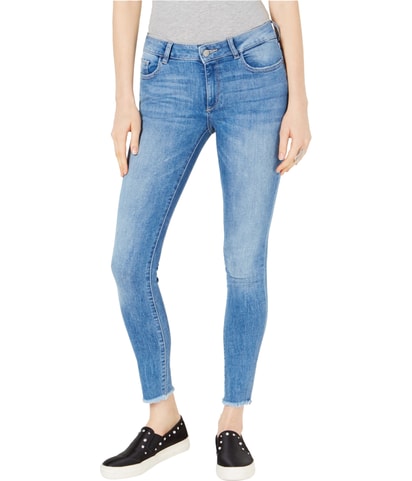 Emma Frayed-Cuff Regular Straight Leg Jeans