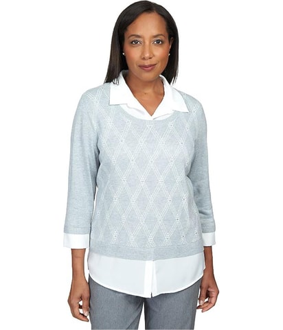 Diamond Pullover Knit Blouse