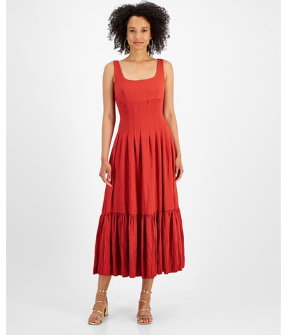 Solid Tiered Dress