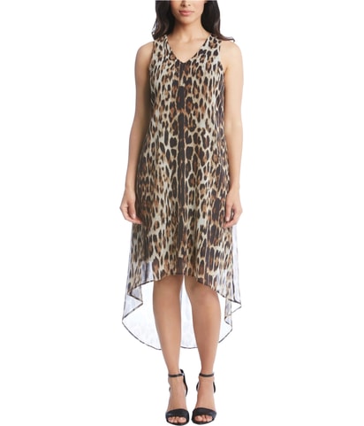 Animal Print Sleeveless High-Low Dress