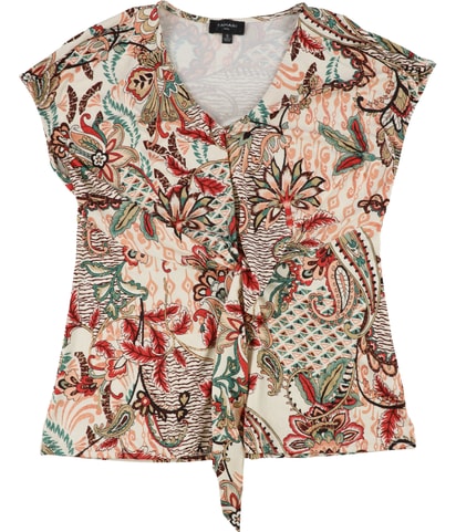 Drape Front Knit Blouse