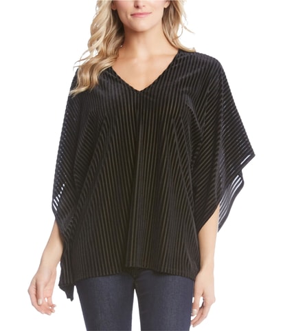 Velvet Striped Kimono Top Blouse