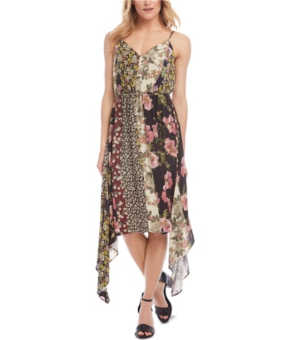 Mixed-Print Cami Slip Dress