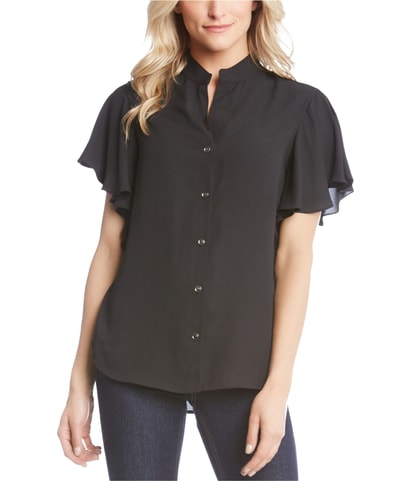 Ruffle Sleeve Button Down Blouse