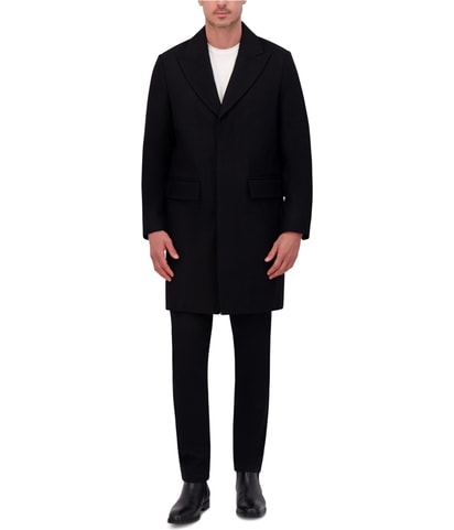 Wool-Blend Melton Overcoat Dress