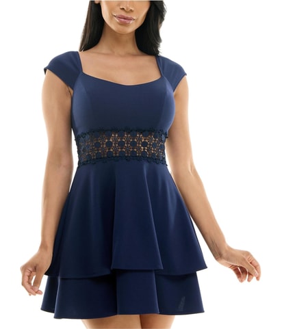 Lace-Trim Mini Dress