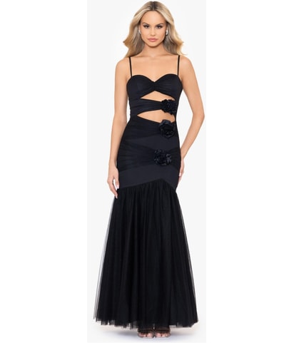 Cut Out Rosettes Mermaid Dress