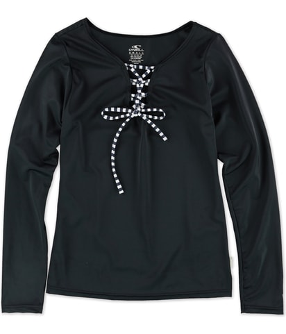 Lace-Up Drip Dry Graphic T-Shirt