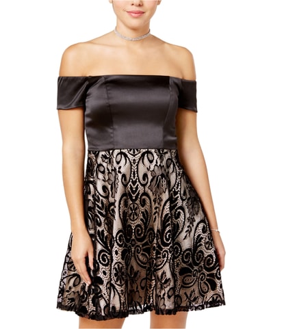 Flocked Fit & Flare Dress