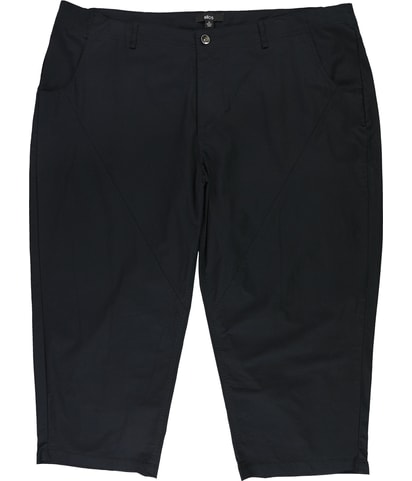 Solid Tapered Cropped Capri Casual Pants