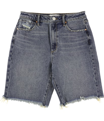 Raw Hem Biker Casual Denim Shorts