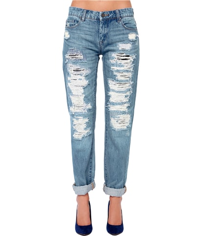 Light Wash Straight Leg Relaxed Jeans