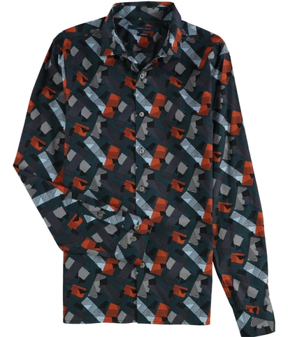Stretch Roadmap Print Button Up Shirt