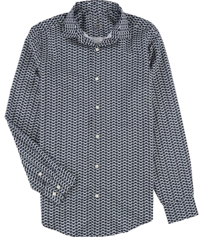 Geo Weave Print Total Stretch Button Up Shirt