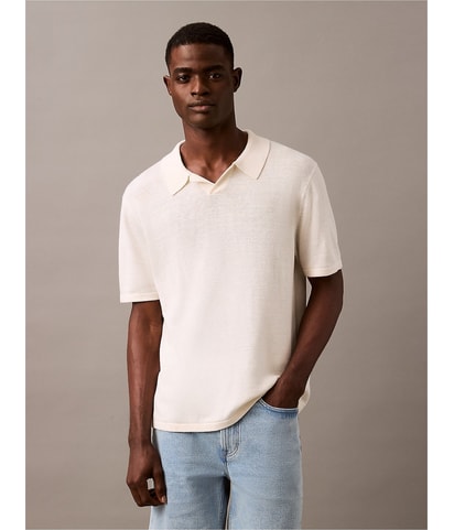 Textured Open-C Polo Shirt