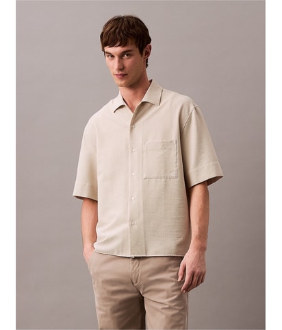 Seersucker Stripe Button Up Shirt