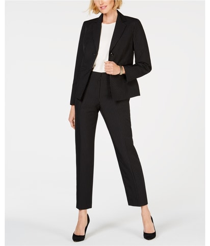 Pinstriped Straight Leg Casual Pants