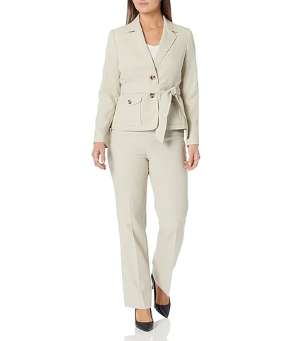 Belted Two Button Blazer Jacket