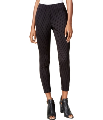 Dot-Print Tapered Cropped Capri Casual Pants