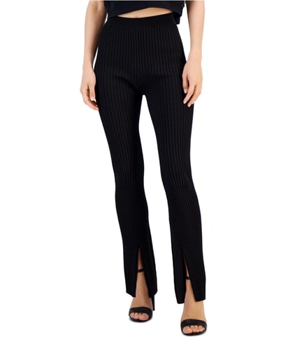 Slit Hem Straight Leg Casual Pants