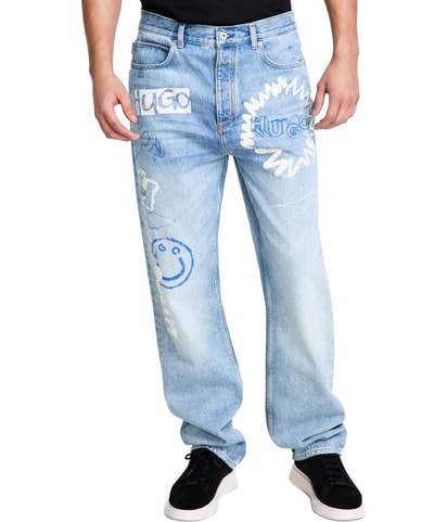 Nate Signature-Detail Loose Wide Leg Jeans