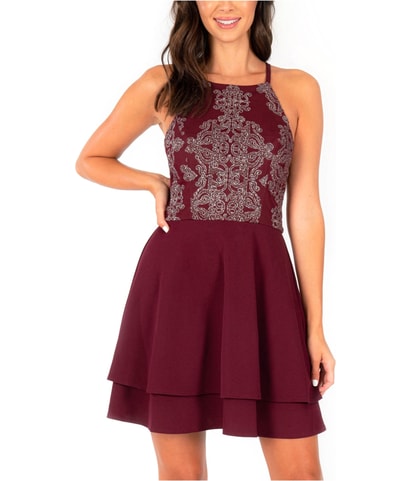 Embellished Fit & Flare Dress