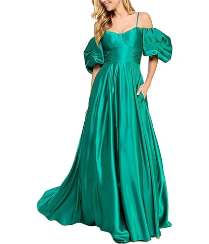 Pleated Gown Dress