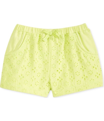 Textured Eyelet Casual Walking Shorts
