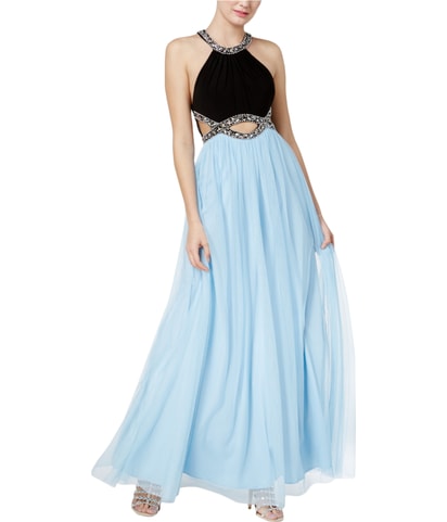 Beaded Neckline A-line Dress