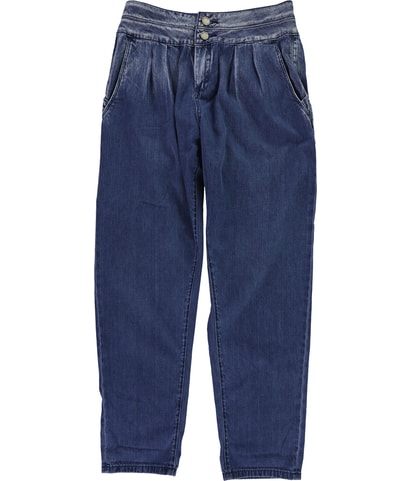 Double Button Regular Straight Leg Jeans
