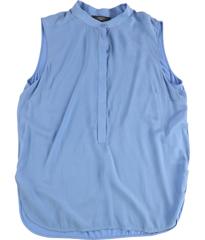 Solid Mixed Media Sleeveless Blouse Top