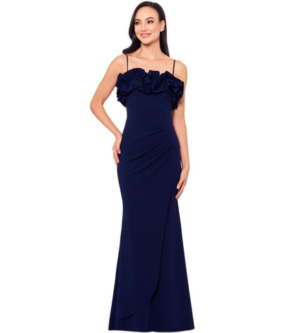 Ruffled Sleeveless Gown Dress