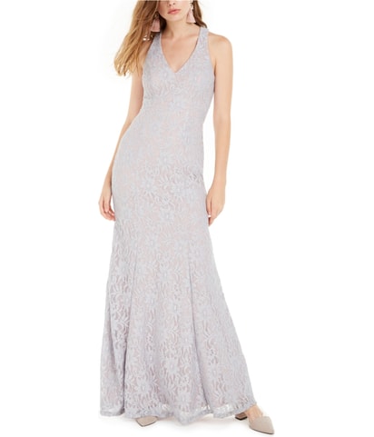 Lace Open Back Gown Dress