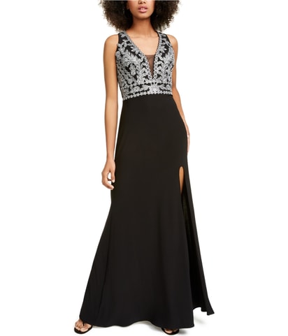 Sparkly Flowers Gown Dress