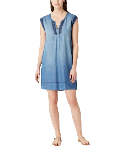 Embroidered Shirt Dress