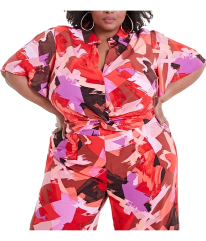 Exploded Geo Swirl Button Up Shirt