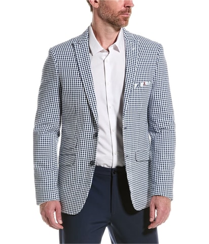 Gingham Peak Two Button Blazer Jacket