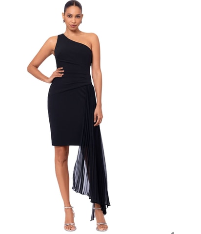 Draped Sheath One Shoulder Mini Dress